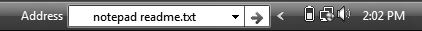 The Address Bar on the Taskbar