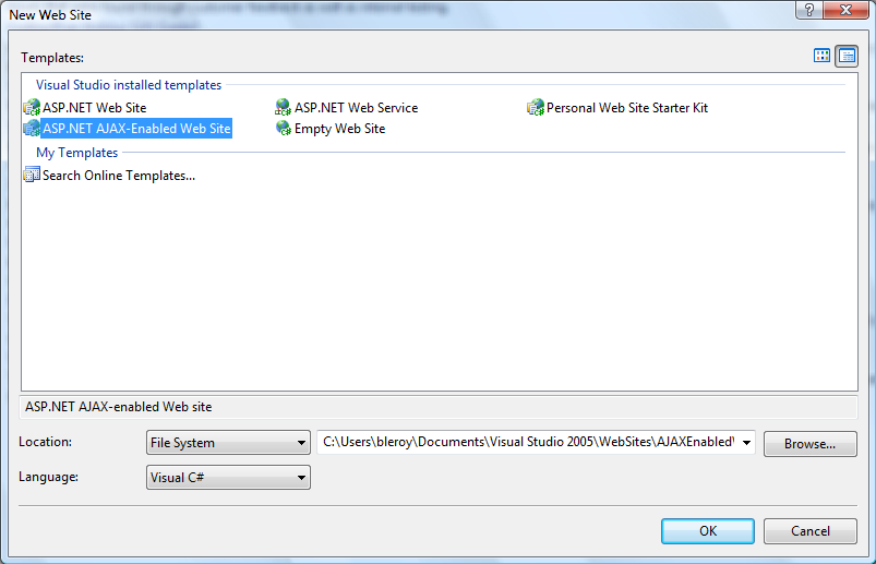 Creating an ASP.NET Ajax-enabled web site