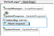 The default template for UpdateProgress in the Visual Studio designer