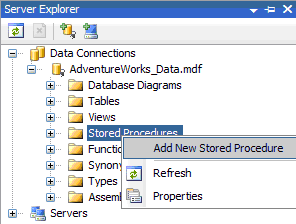 Adding a stored procedure to the database