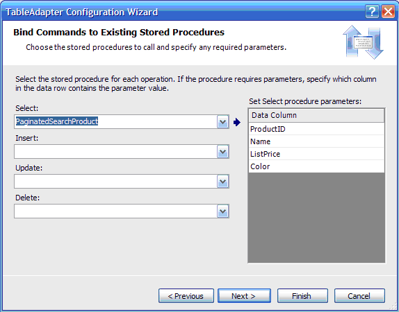 Choosing the Select procedure for the search engine