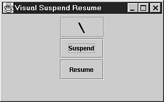 A screen shot of VisualSuspendResume while running.
