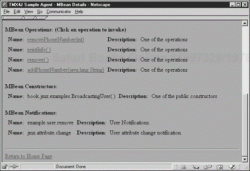 Management view of the BroadcastingUser MBean.