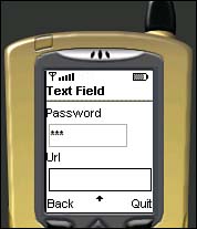 A typical text password field.