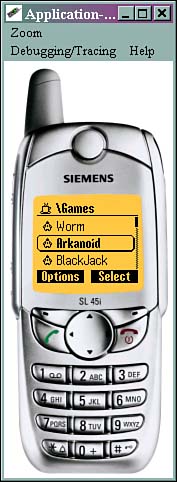 The Siemens emulator.Siemens SL45iemulatorgamesSiemens Sl45iemulatoremulatorSiemens SL45i