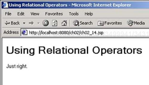 Using relational operators.