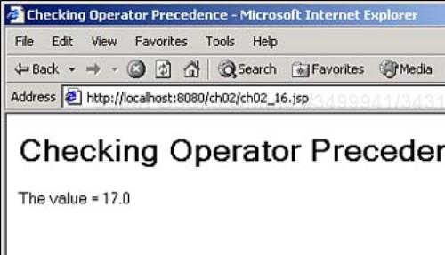 Using operator precedence.