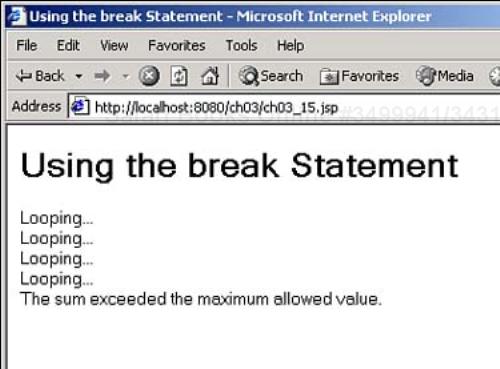 Using the break statement.