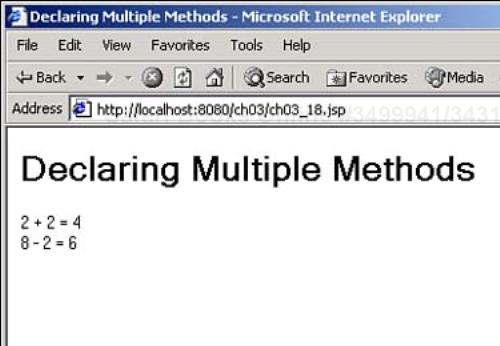 Declaring and using multiple methods.