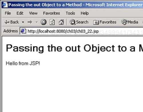 Passing the out object to a method.