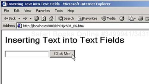 Web page with a text field.