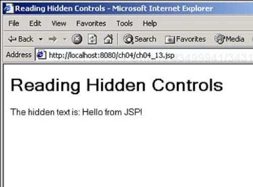 Reading text from a hidden control.