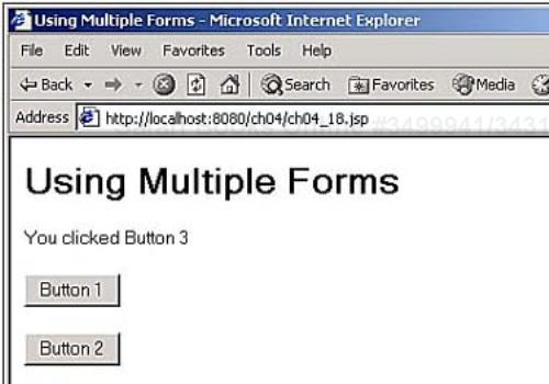 Using multiple HTML forms with buttons with different names.