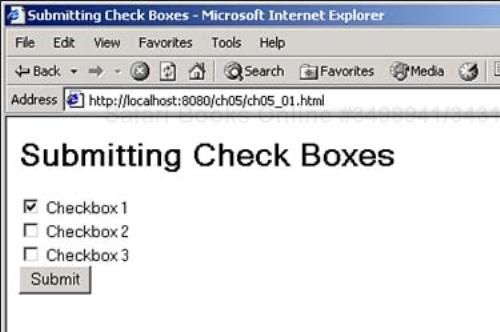 Using check boxes and responding to check box actions.