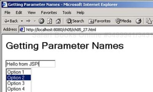 A test page to use with the getParameterNames method.