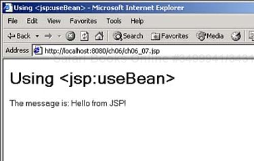 Using the <jsp:useBean> element.