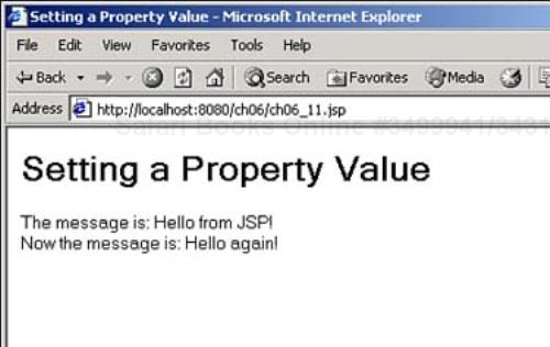 Setting a property value.