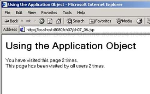 Using the application object.