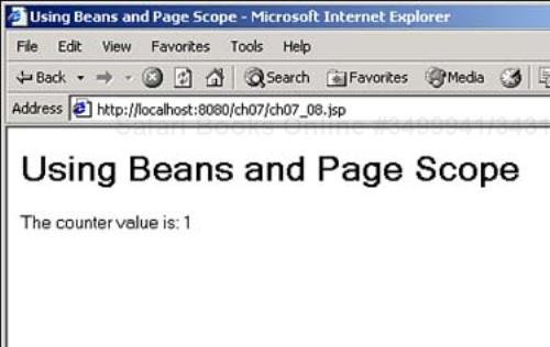 Using a bean with page scope.