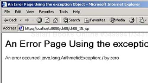 Using the exception object in an error page.