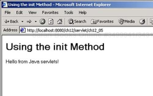 Initializing a servlet.