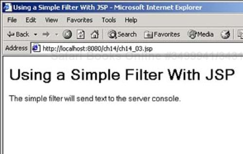 Filtering a JSP page.