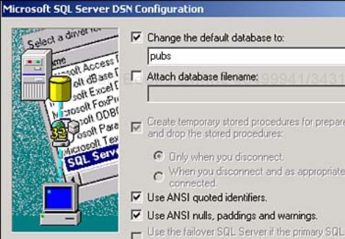 Selecting a database.