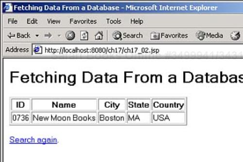 Finding a publisher in a database.