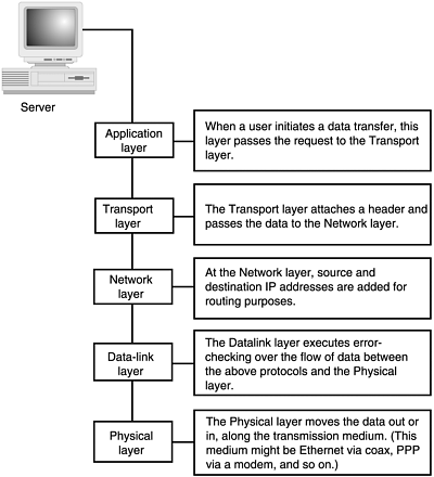 The TCP/IP protocol stack.