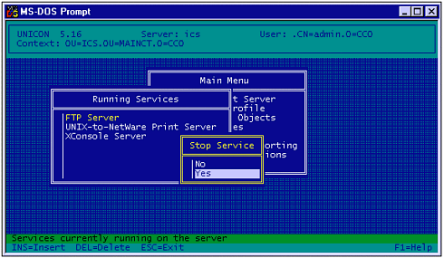 Use UNICON, NetWare’s Unix Services Configuration tool, to stop unwanted Unix compatibility services from running.