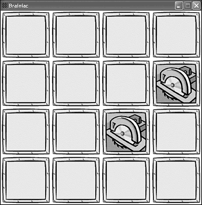 Matching tiles involves selecting two tiles with the same bitmap image.