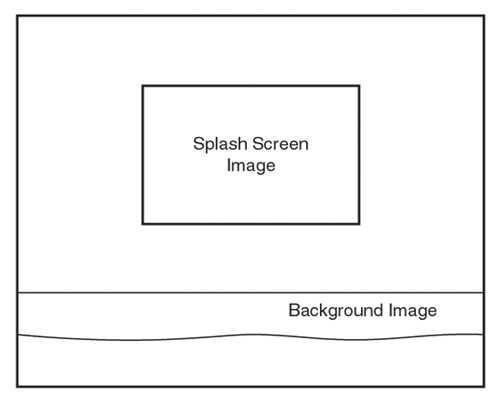 The splash screen image in the Space Out game is designed to be displayed over the background for the game.