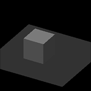 Lighted cube without a shadow.