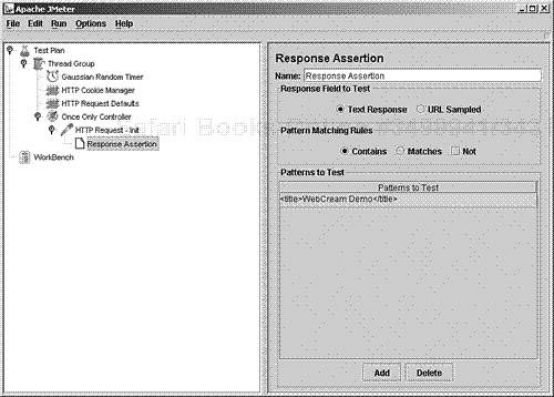 The JMeter test plan tree, step 2.