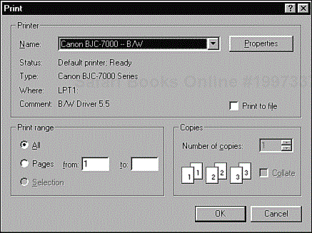 The Windows Print dialog box showing the Print Range feature.