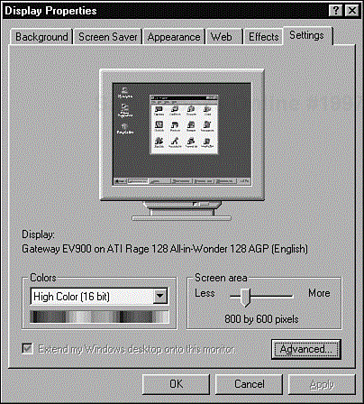 The display properties of number of colors and screen area are possible configurations for a display card.