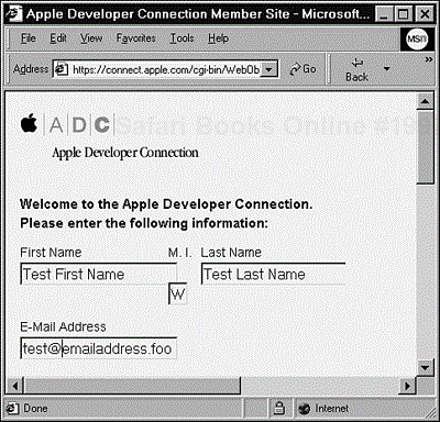 Make sure your website's form fields are positioned properly. Notice in this Apple Developer signup form that the middle initial (M.I.) field is misplaced.