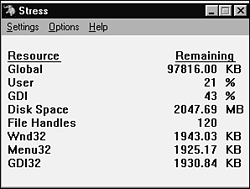 The Microsoft Stress utility allows you to set the system resources available to the software you're testing.