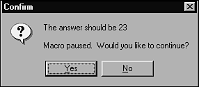 Simple programmed macros can't verify the results of a test but can prompt the tester for confirmation. (Figure courtesy of Iolo Technologies, www.iolo.com.).