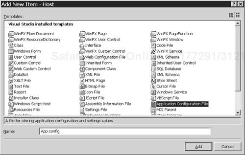 Adding an application configuration file.