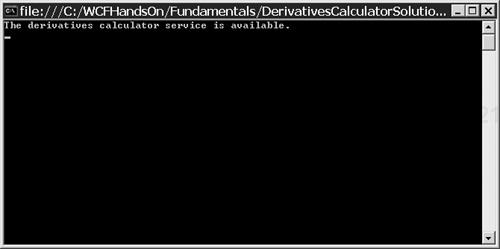 The Host console application running.