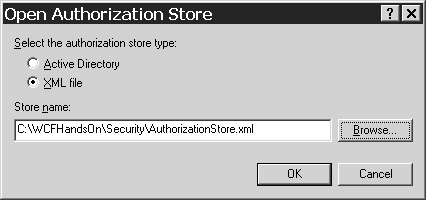 Opening an authorization store.