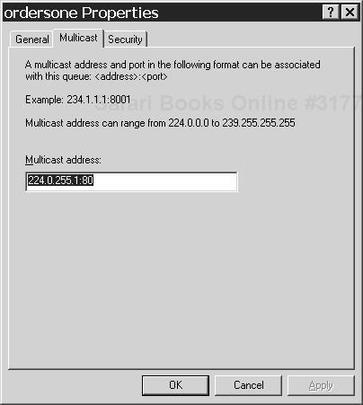 Associating a PGM address with an MSMQ queue.