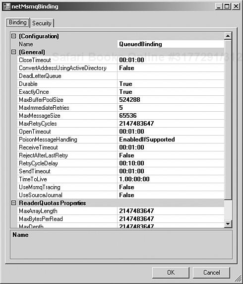 Configuring a binding.