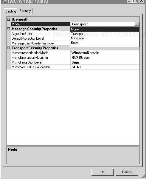 Configuring the security of a binding.