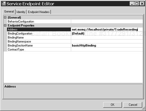 Specifying the address of an endpoint.