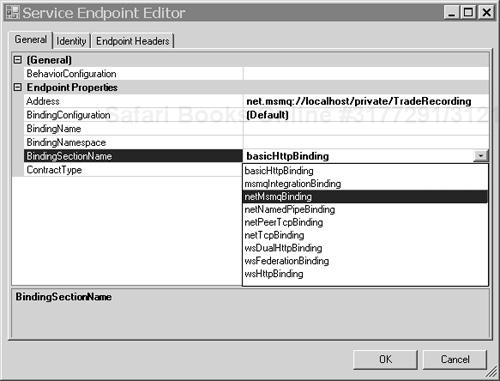 Specifying the binding of an endpoint.