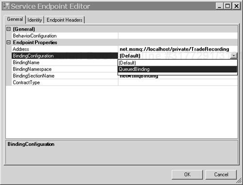 Configuring the binding of an endpoint.