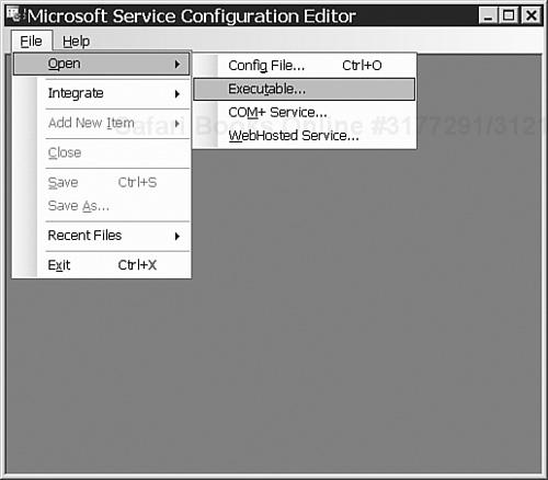 Selecting an executable.