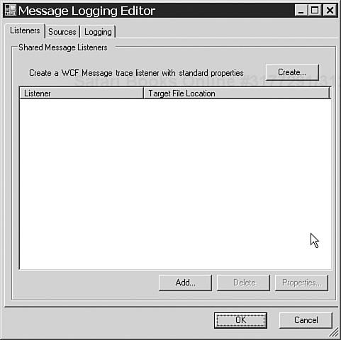 The Message Logging Editor.